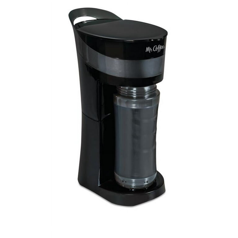 Mr. Coffee Pour! Brew! Go! Personal Coffee Maker with 16-Ounce Insulated  To-Go Mug, Black (BVMC-MLBL) 