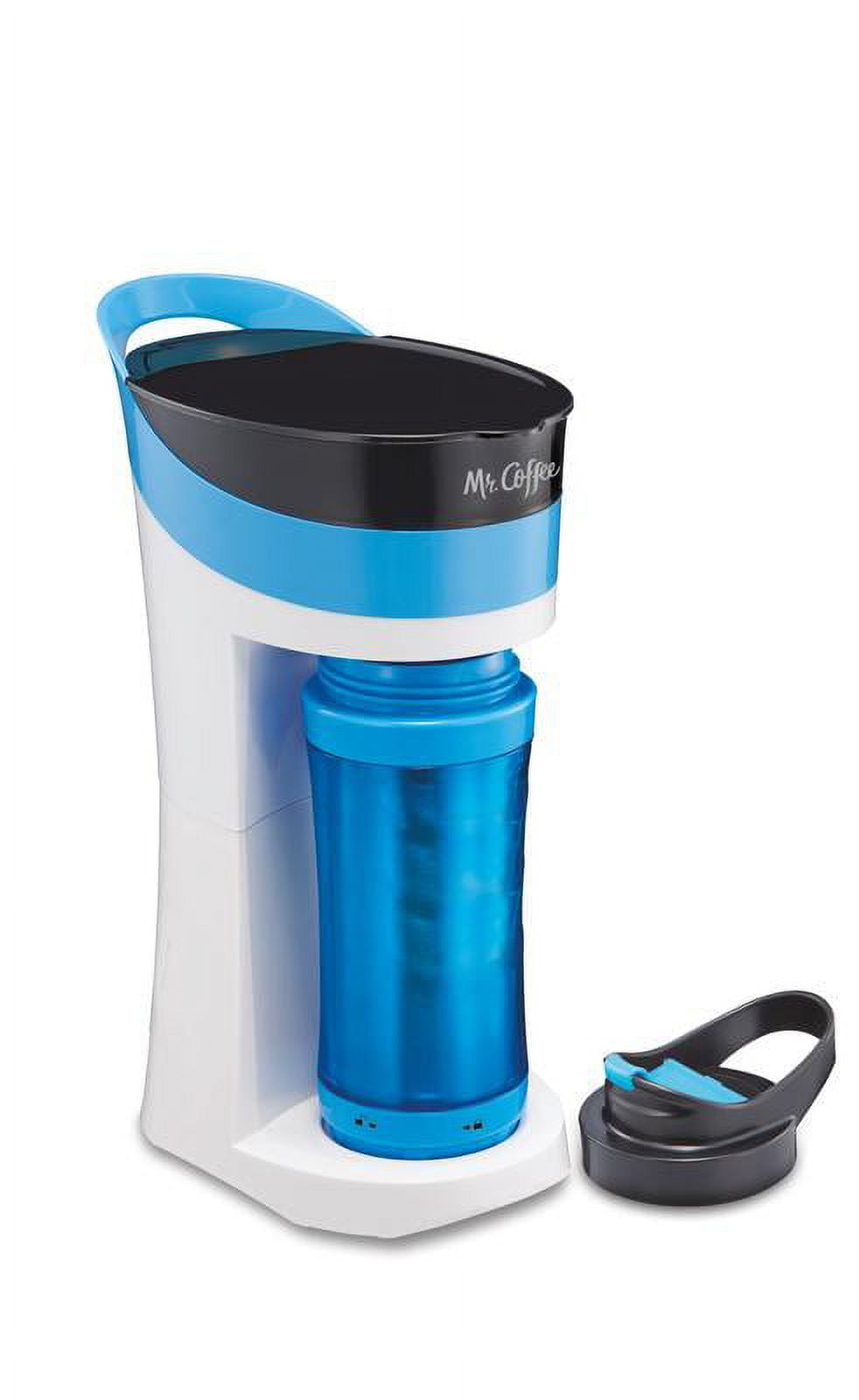 Mr. Coffee 12.5 oz. Blue Stainless Steel Insulated Thermal Travel