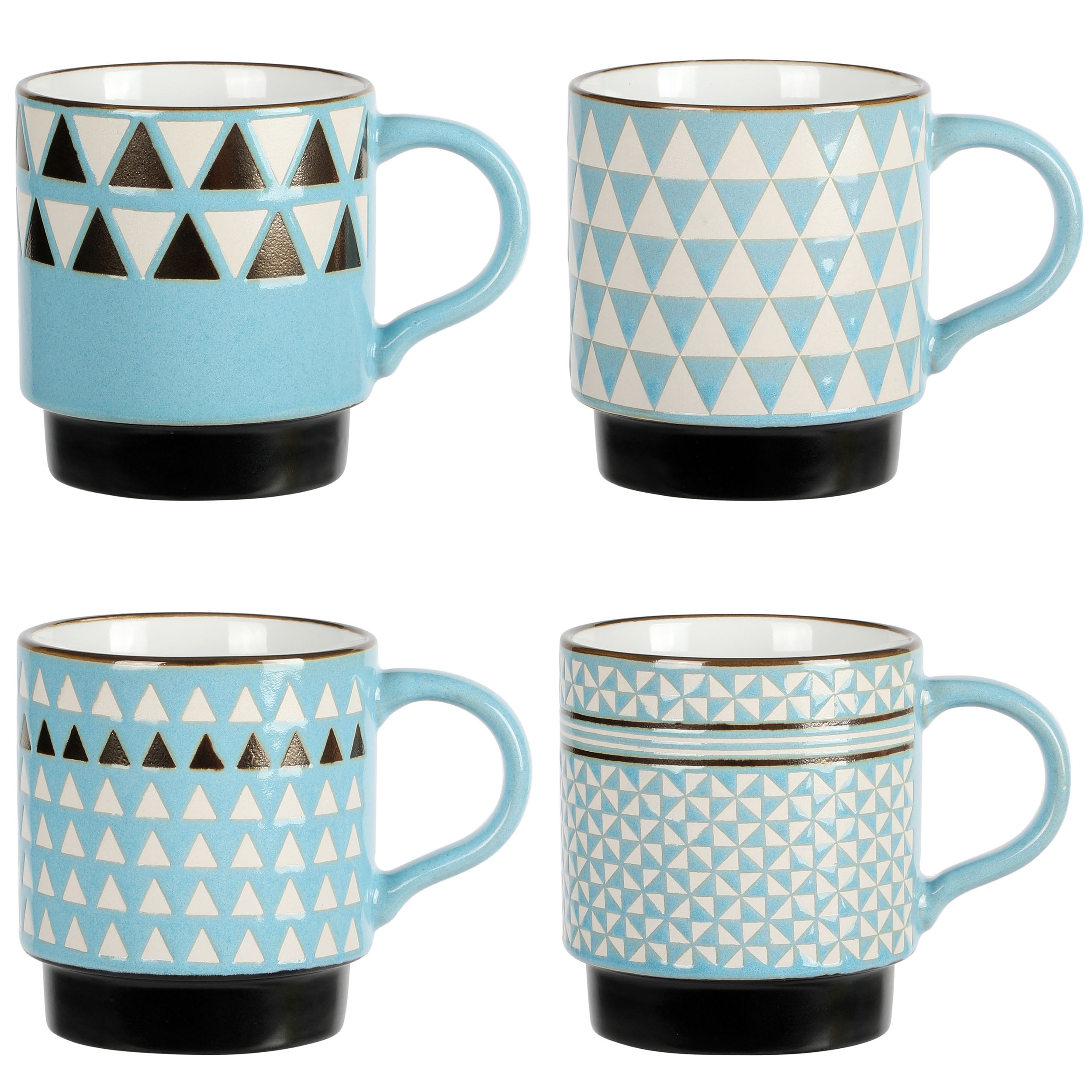 Mr. Coffee Prime Valley 4 Piece 15 Ounce Stackable Coffee Mug Set