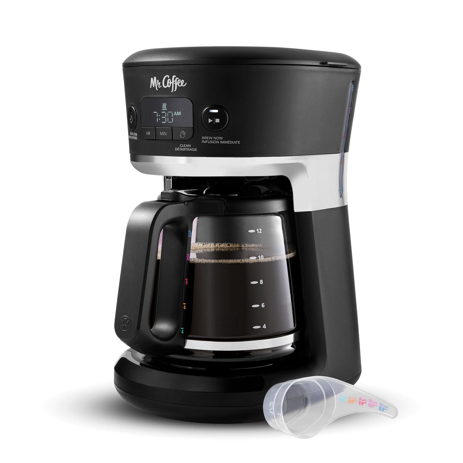 Mr. Coffee Black 12-Cup Programmable Coffee Maker with Basket Filter