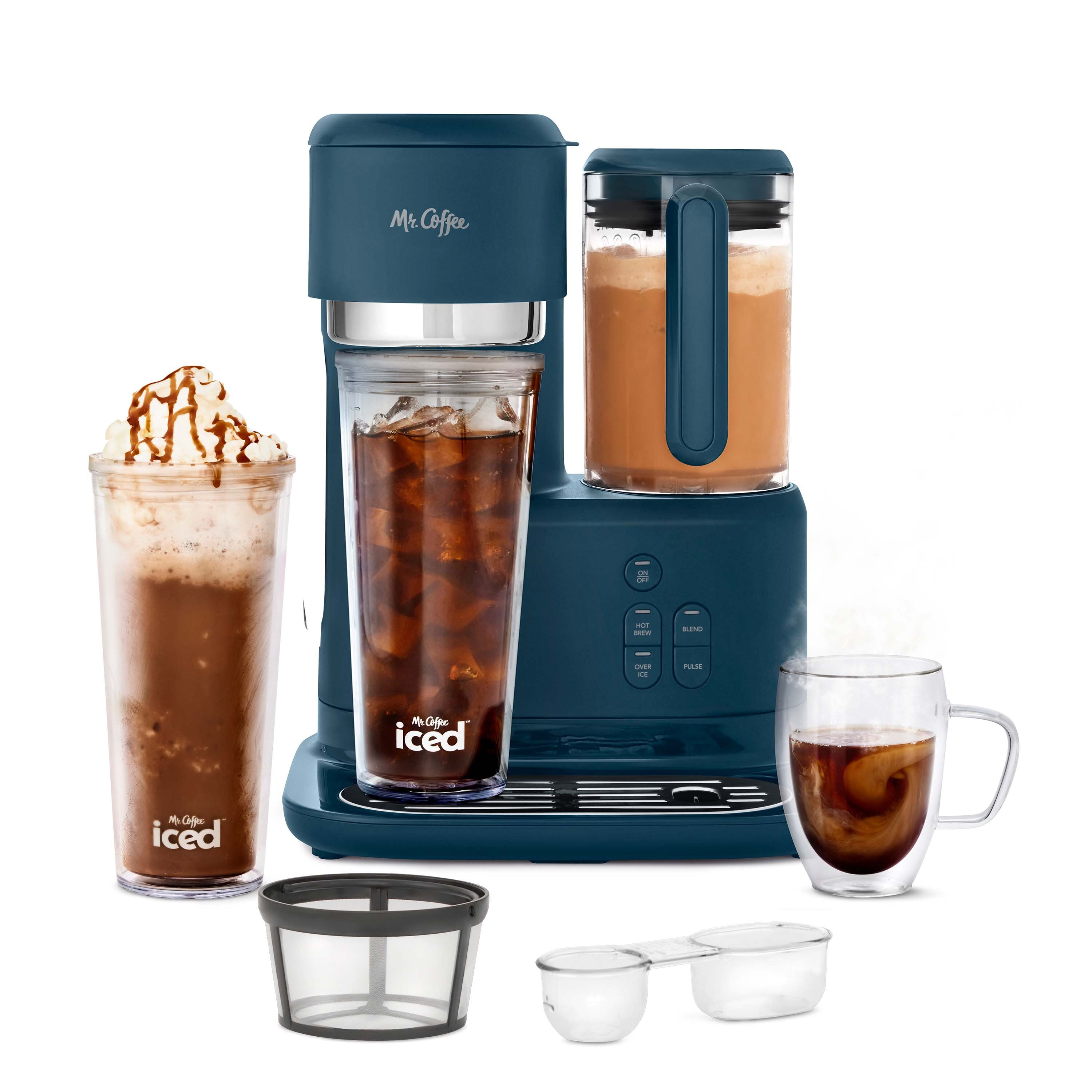 Mr. Coffee Single-Serve Iced & Hot Coffee Maker, Blue