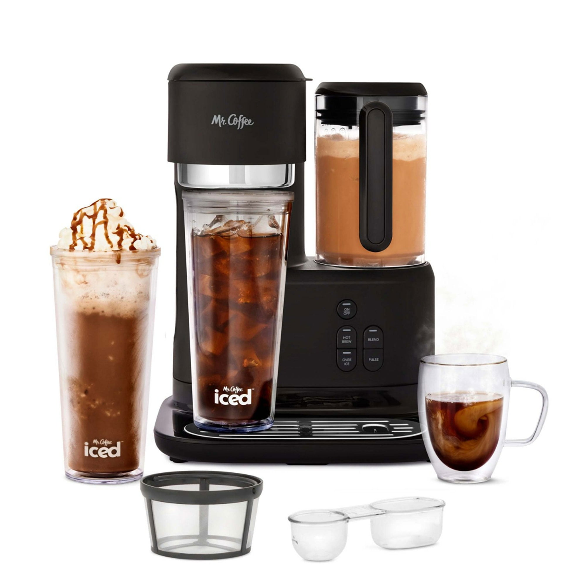 Mr. Coffee RNAB093XTHCZL mr. coffee iced and hot coffee maker, single serve  machine with 22-ounce tumbler and reusable coffee filer, black