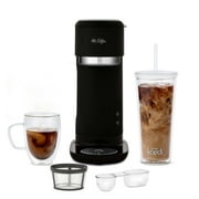 Mr. Coffee Single-Serve Iced and Hot Coffee Maker with Reusable Tumbler and Coffee Filter, Black
