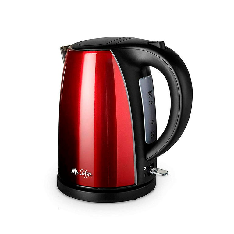 Mr. Coffee Stainless Steel Electric Kettle, Red 