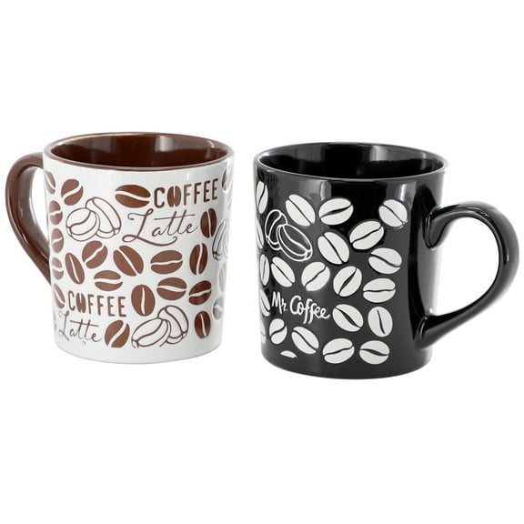 Mr. Coffee Vintage Brew 2 Piece 18 Ounce Stoneware Mug Set