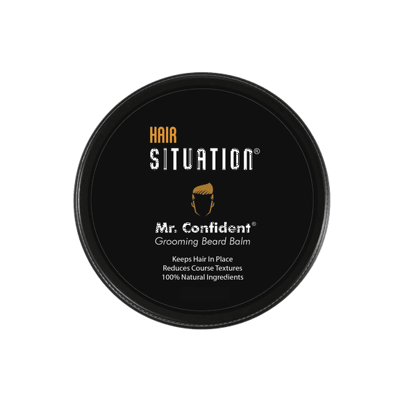 Mr. Confident Beard Balm Made with Only Natural and Organic Ingredients. A Leave-in-Conditioner, Shapes, Moisturizes, Styling Hold, Softens Coarse Hair for a Fuller and Healthier-Looking Beard 2 Oz