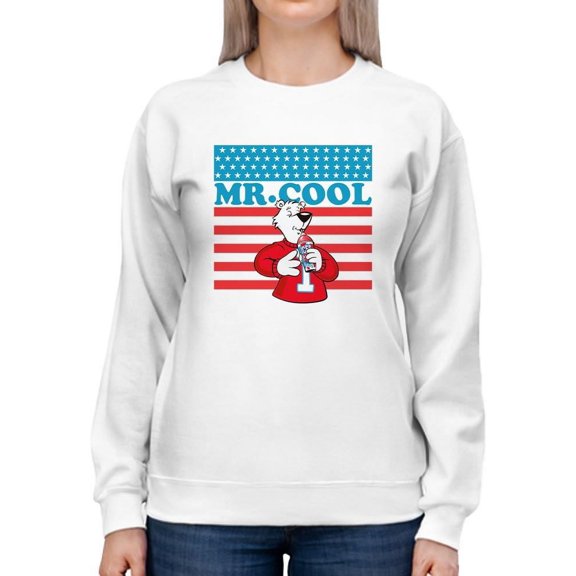 Mr. Cool Patriotic ICEE Polar-Bear Chill Graphic Sweatshirt Women's