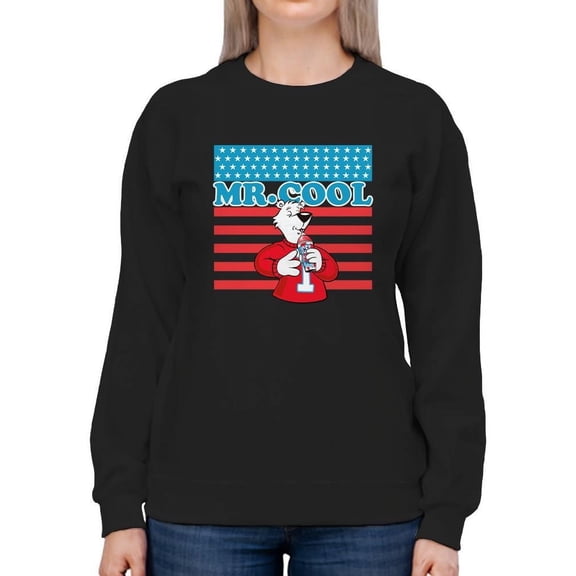 Mr. Cool Patriotic ICEE Polar-Bear Chill Graphic Sweatshirt Women's