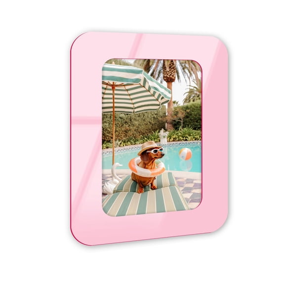 Mr. Cool Photography Wall Art – Pink Rounded Acrylic Wall Frame, 13.5x18.5 – Sculptural Dimensional Wall Art – Modern Decor by NOTORIART