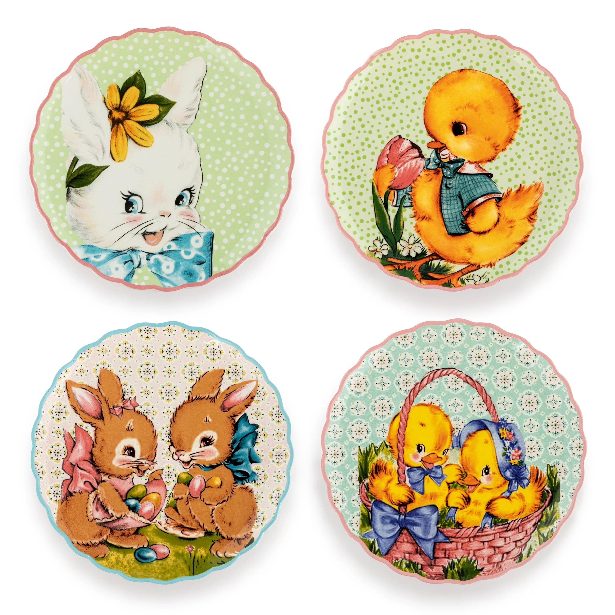 Mr. Cottontail 8" Ceramic Set of 4 Easter Plates