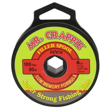 Mr. Crappie 6 Pound Hi Viz Monofilament Fishing Line 100 Yard Spool