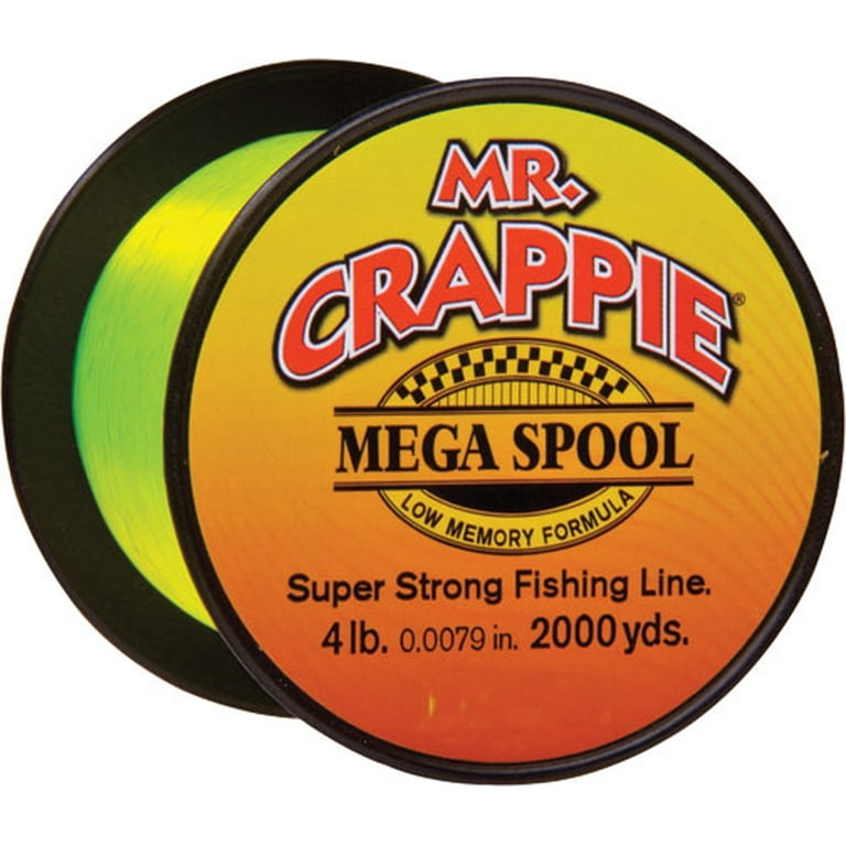 Mr Crappie Mega Spool, Monofilament Line, 4 lb, 2000 Yards
