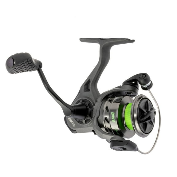 Mr. Crappie Wally Marshall Pro Target Spinning Fishing Reel, Size 100 Reel, Black/Green