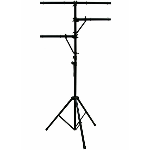 Mr DJ LS-360 Heavy Duty DJ Light Stand w/ Two Fixture Arms & T-Bar