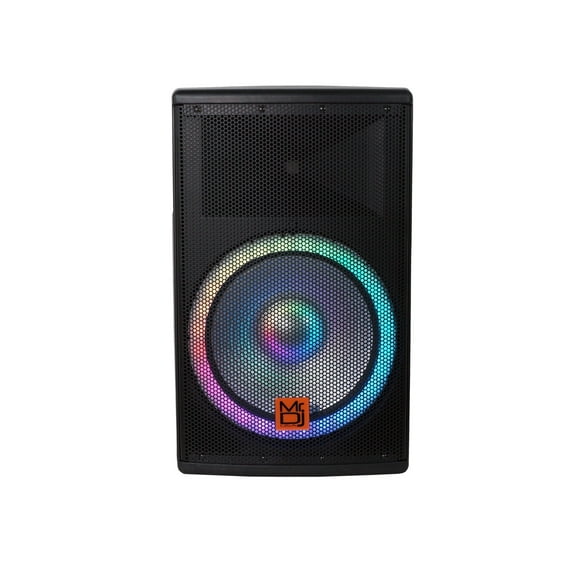 Mr. DJ SYNERGY15 15" Portable Bluetooth PA Speaker System 4500W Bluetooth Speaker Portable PA System with Microphone input, Party Lights, MP3/USB SD Card Reader, Rolling Wheels