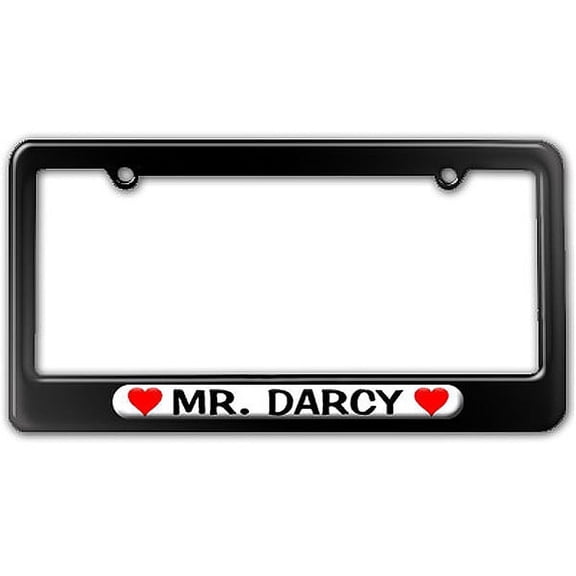 Mr Darcy Love with Hearts License Plate Frame