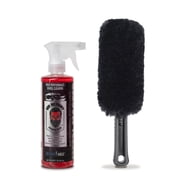 Mr. Detroit - 2pc Car Wash Kit Gerbil Wheel and Rim Brush with High Performance Cleaner 16 fl oz for Wheel & Tire, Non-Scratch Deep Cleaning Brush for Vehicle Detailing & Home Use