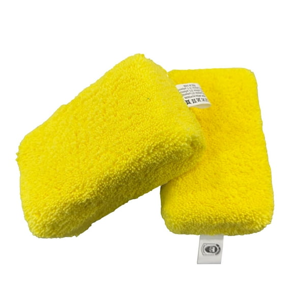 Mr. Detroit - Polishes Microfiber Applicator Pad for Car Detailing Professional-Grade Trim Dressing & Tire Shine Applicator Sponge Pad Effective Dirt Removal On Any Vehicles - 2 Pack