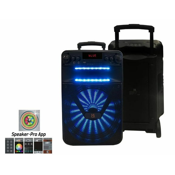 Mr Dj ART Bluetooth Speaker <BR/>12" Portable Speaker with Bluetooth/Rechargeable Battery and App Control