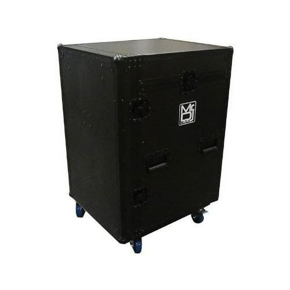 Mr. Dj CASE6000 Flight Chest Style DJ Case with Mixer/CD Case and Built-In Folding Table (Black)