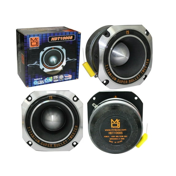 Mr. Dj HDT1000S 4-Inch 500W Titanium Bullet High Compression Tweeter (Chrome)