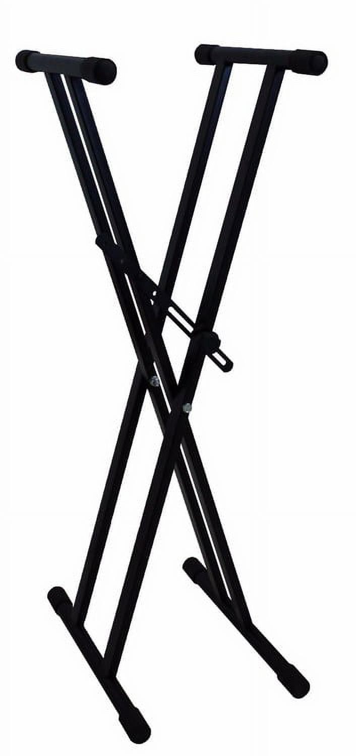 Mr. Dj KS350 Adjustable Metal Music Keyboard Electronic Piano Dual Tube X Stand Standard Rack