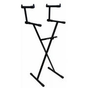 Mr. Dj KS550 X Style Pro Dual Music Keyboard Stand Electronic Piano Double 2-Tier Adjustable X Shape