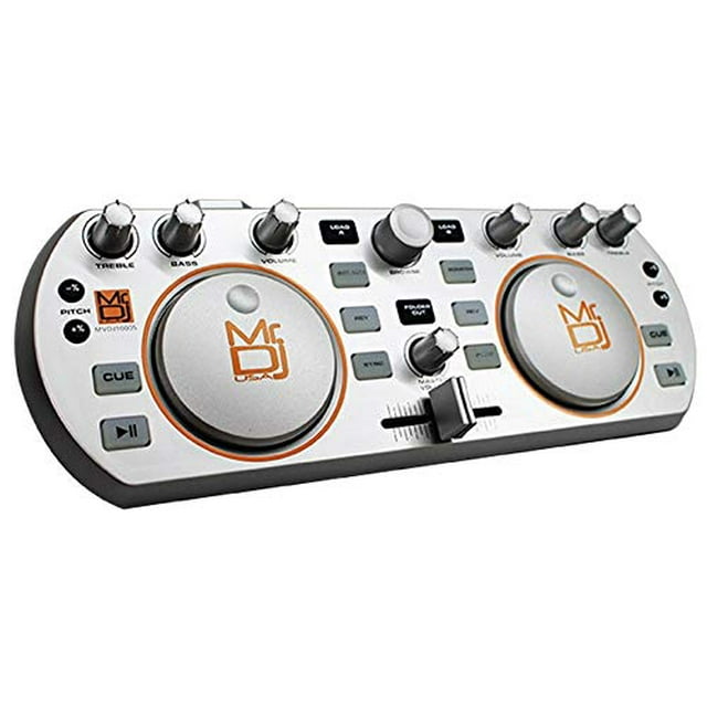 Mr. Dj MVDJ1000 USB DJ Controller MIDI Player with Illuminated Buttons Silver
