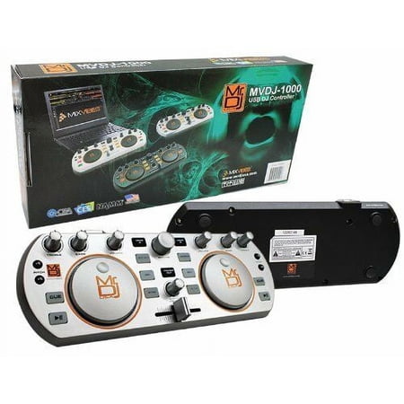 Mr. Dj MVDJ-1000SI USB DJ Controller with Dual Mixing Channels, Faders, Touch Wheels