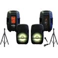 thumbnail image 1 of Mr Dj PARTY PACK Pair 15" 4000W Powered Passive PA DJ Speakers Active Speaker Stands MIC, 1 of 1
