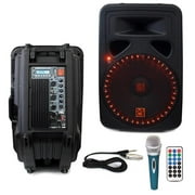 Mr Dj PP3500LED 15" Bluetooth SpeakerPortable 15" 2 Way Active Speaker with Bluetooth, SD, USB, FM, LED & Karaoke Mic