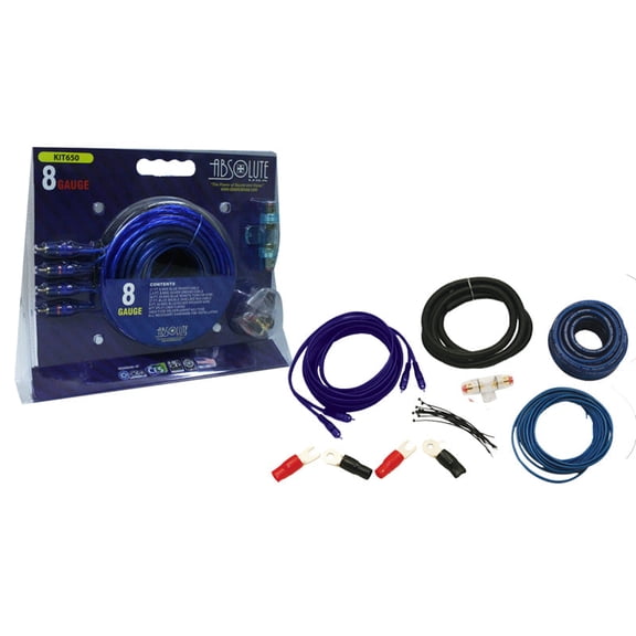 Absolute KIT-650 8 Gauge 1200 Watts Amplifier Install Kit