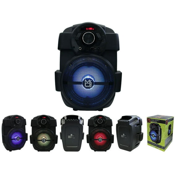 Mr Dj PSE-65BT 6.5" Rechargeable PA Speaker Bluetooth USB/AUX/FM/RGB LED Light