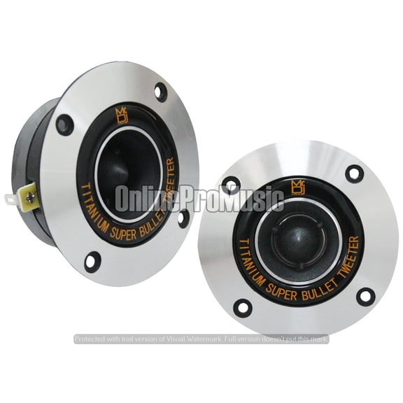 Mr. Dj USA HDT800S Pair 4-Inch Aluminum Bullet Titanium Horn Tweeter Driver (Chrome)