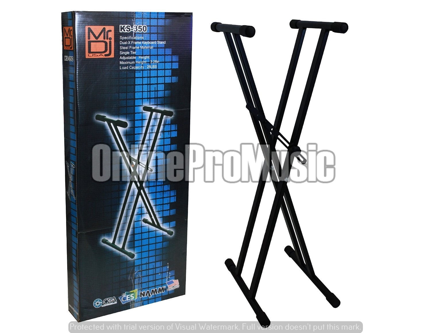 Mr. Dj USA KS350 Adjustable Metal Keyboard Electronic Piano X Stand Standard Rack