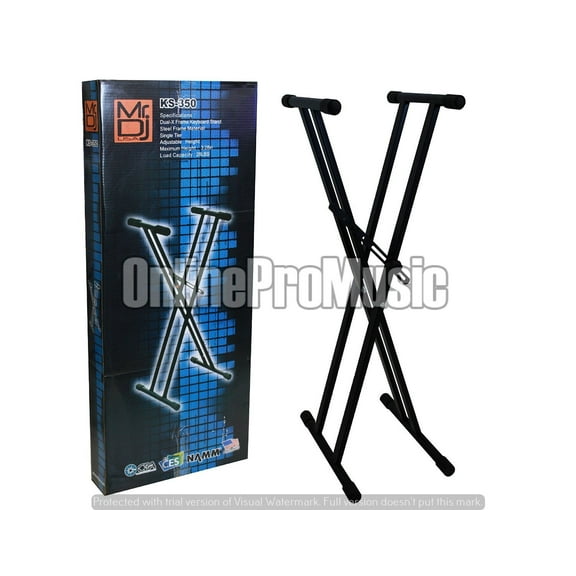 Mr. Dj USA KS350 Adjustable Metal Keyboard Electronic Piano X Stand Standard Rack
