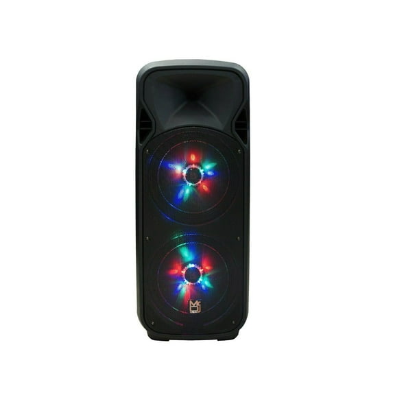 Mr. Dj USA LETS PARTY Dual 12" Speaker with Built-in Bluetooth, Rechargeable Battery
