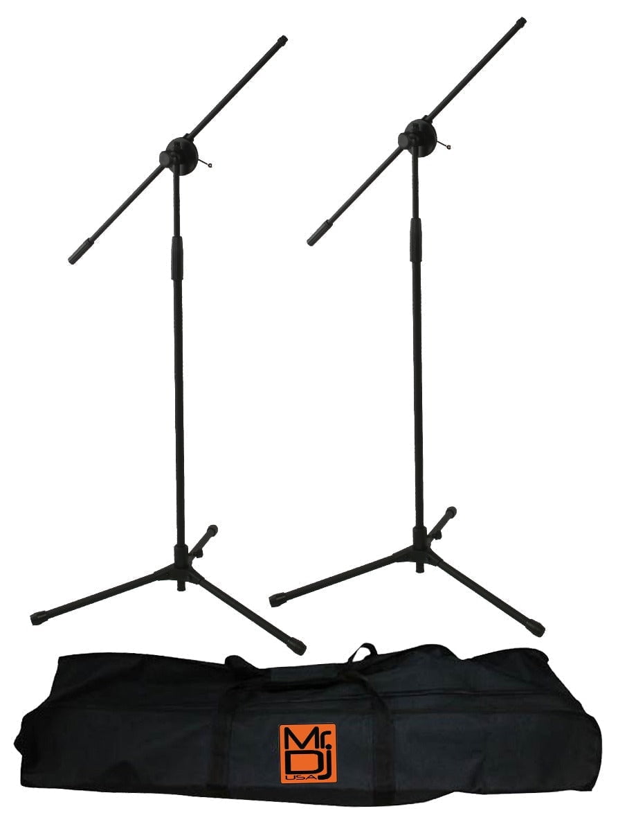 Mr. Dj USA MS600PKG 2 Microphone Stands Adjustable Boom Stage