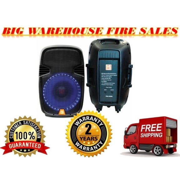 Mr. Dj USA PBX2659S 15" 2-Way Portable Passive Speaker with LED WORK WITH ALL DJ