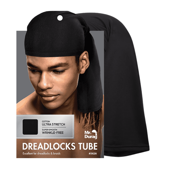 Mr. Durag Black Men's Dreadlock Tube 18 Inch, 1 Count Braid Cap, Black