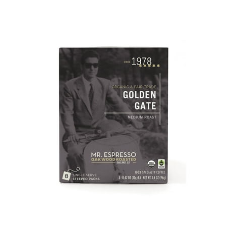 Mr. Espresso Oakwood Roasted Golden Gate Medium Roast, 8 Single Serve