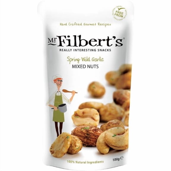 Mr Filbert's Spring Wild Garlic Mixed Nuts 100g, British Import (Pack of 3)