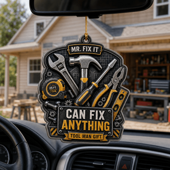 Mr Fix It 2D Flat Acrylic Ornament, Tool Man Gift for Handy Repair Helpers