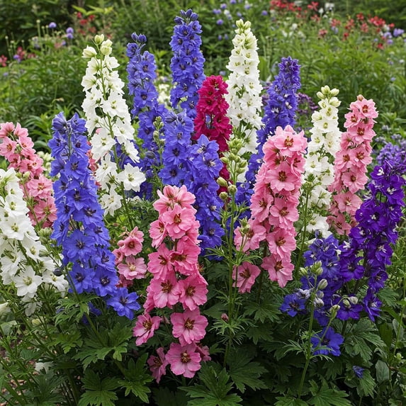 Mr Fothergill's Larkspur Dwarf Mix Oh Sow Simple Flower Seed Easy to Grow