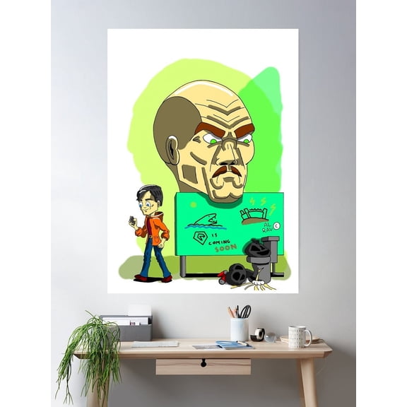 Mr. Frustrated Mustached: Public Bathroom Poster Wall Art, Modern Wall Decor For Living Room Bedroom, 16x24 UNFRAMED