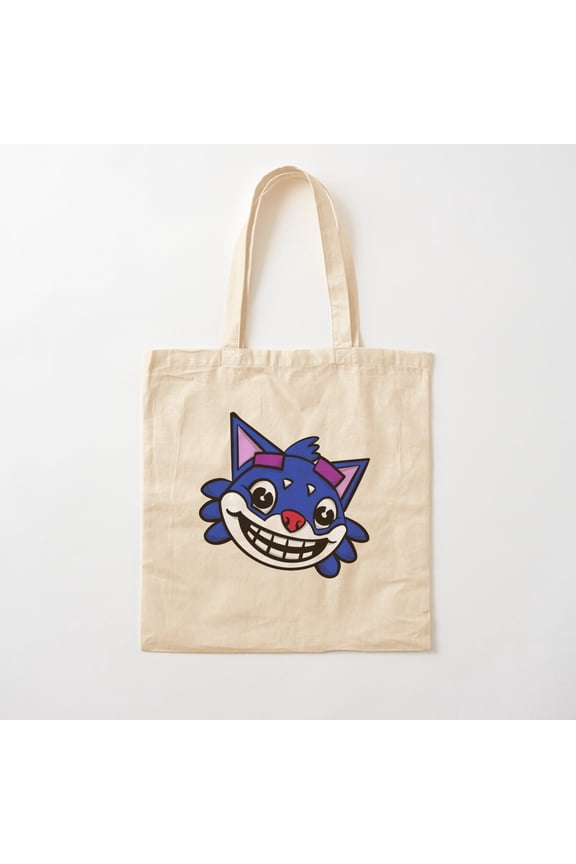 Mr Fuzzy Mascot Head Cartoon Canvas Tote Bags, Reusable Shopping Bag