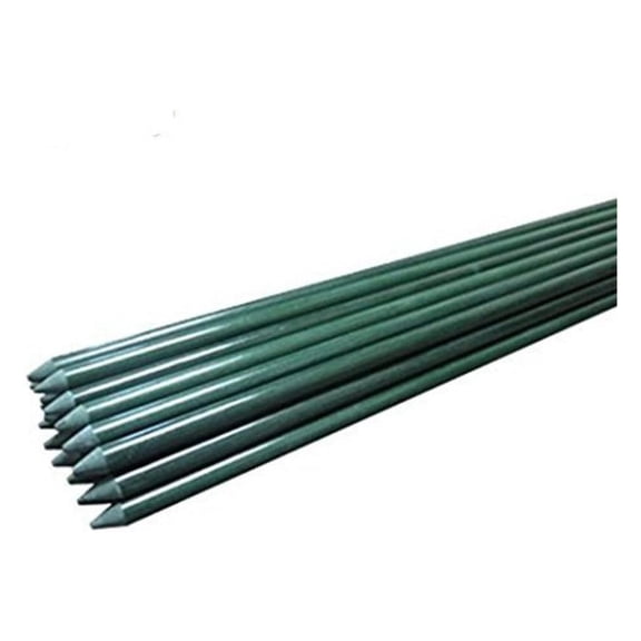Mr.Garden 50pack 3ft Garden Stakes with 1roll Plant Tie, 1/4" Dia FRP Plant Supporting Stakes for Climbing Tomato Cucumber Strawberry Bean Tree, Dark Green (36inch)