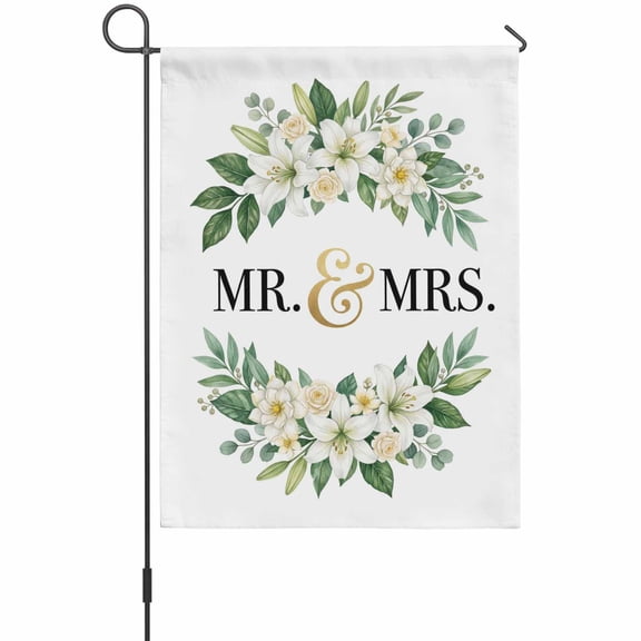 Mr Garden Flag 12 x 18 Inches, Mrs Weather Proof Outdoor Patio Flags Double Sided Small Garden Decoration for Yard Outside Home