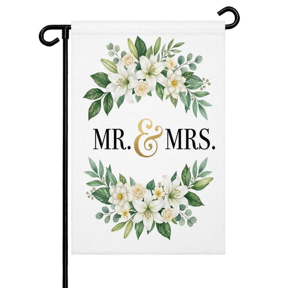 Mr Garden Flag 12x18 Inch Mrs Double Sided Small Decorative Garden Flags for Outside, Outdoor Yard Porch Lawn Decoration