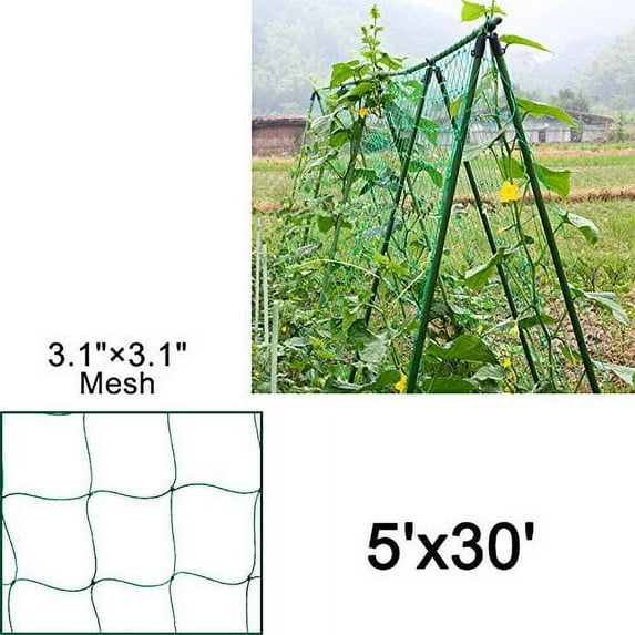 Mr.Garden Heavy-duty PE Plant Trellis Netting Green Garden Netting 3.15" W5'xL30'